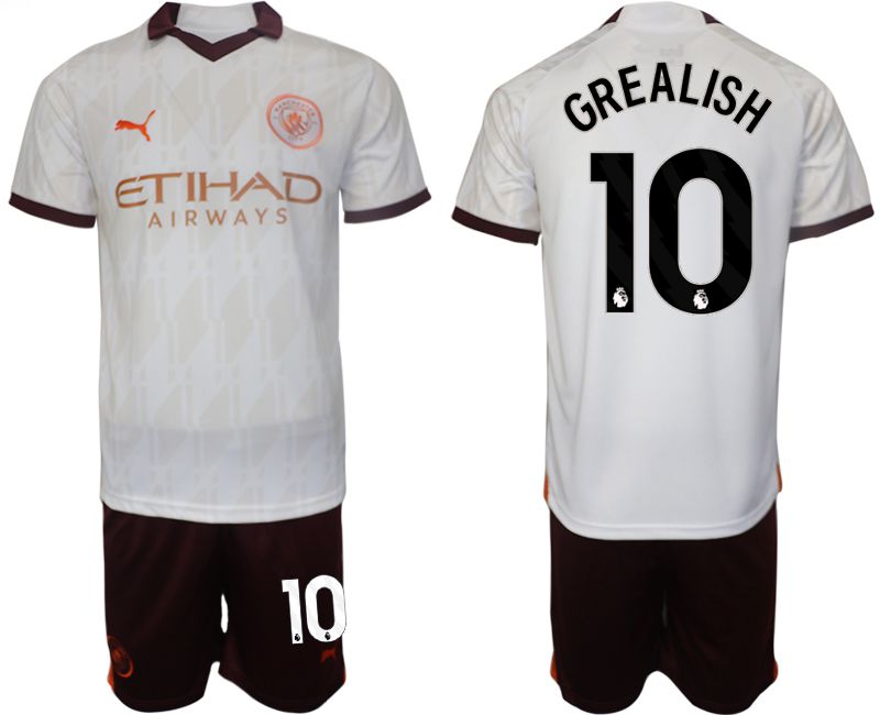 Men 2023-2024 Club Manchester City away white #10 Soccer Jersey